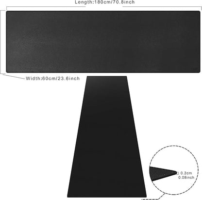 Cacoy Leather Desk Mat, 70.8"x24" Extended Mega Size Professional Computer Desk Pad for Full Desk, Super Large XXXL Desktop Cover Protector for Home and Office, Waterproof Leather Desk Blotter (Black)