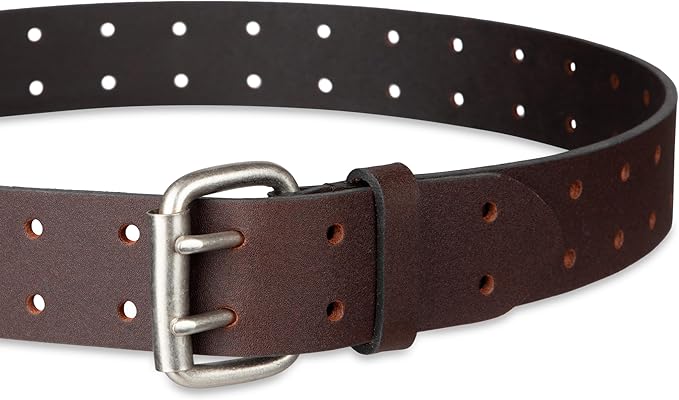 Dickies Men's Double Prong Leather Work Belt – Fully Adjustable, Regular & Big and Tall Sizes