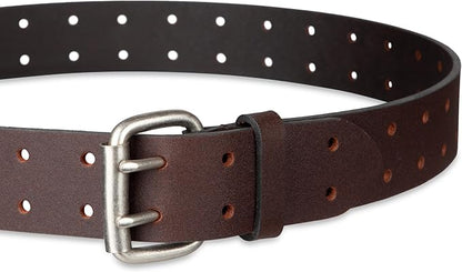 Dickies Men's Double Prong Leather Work Belt – Fully Adjustable, Regular & Big and Tall Sizes