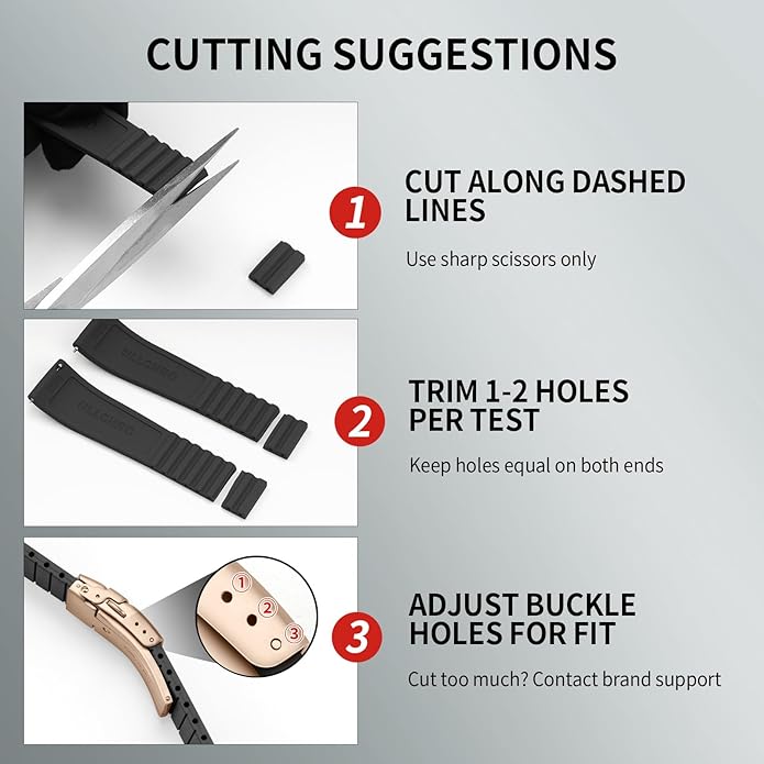 ULLCHRO Silicone Watch Band Quick Release Strap FKM Waterproof Watch Bands for Men 20mm 22mm Replacement Strap Sport Rubber Watchband