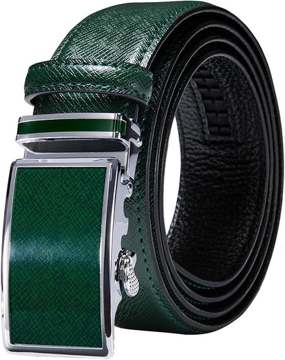 Dubulle Men's Ratchet Belt Gold/Black/Red/Green/Blue/White Automatic Buckle Business Casual Belt Gift - Adjustable Fit