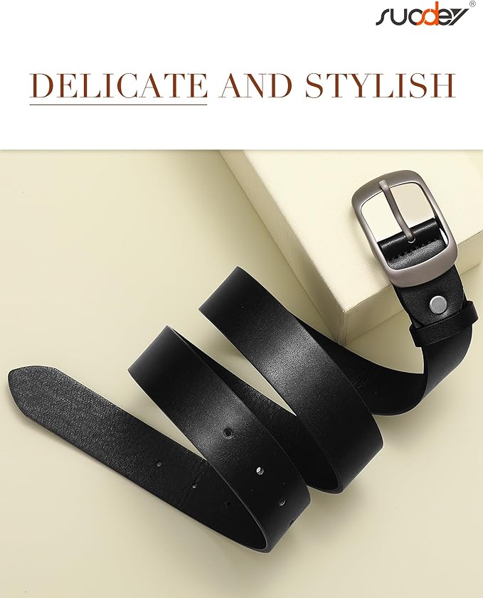 SUOSDEY Women Belts For Jeans Dresses Pants Ladies Leather Waist Belt with Elegant Buckle, Width 1.3"