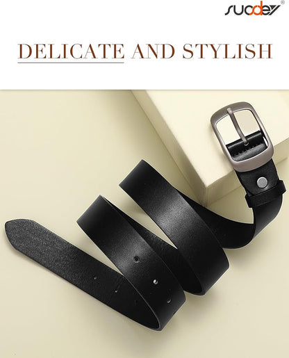 SUOSDEY Women Belts For Jeans Dresses Pants Ladies Leather Waist Belt with Elegant Buckle, Width 1.3"