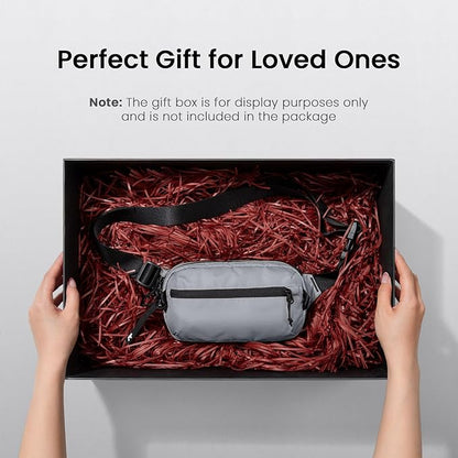 tomtoc 1.5L Sling Bag with RFID Blocking, Crossbody Bag Minimalist Chest Shoulder Pack for Men and Women, Water-resistant Lightweight Casual Waist Fanny Pack for Travel, Daily Use