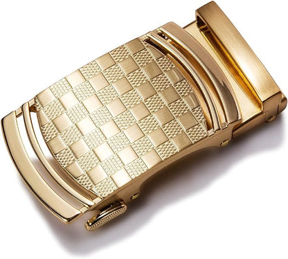 Dubulle Men's Ratchet Belt Gold/Black/Red/Green/Blue/White Automatic Buckle Business Casual Belt Gift - Adjustable Fit