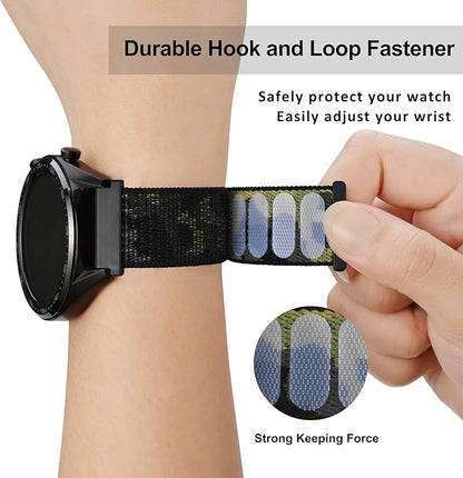 WOCCI 18mm Adjustable Nylon Watch Band, Quick Release Sport Loop Strap (Jungle Camo)