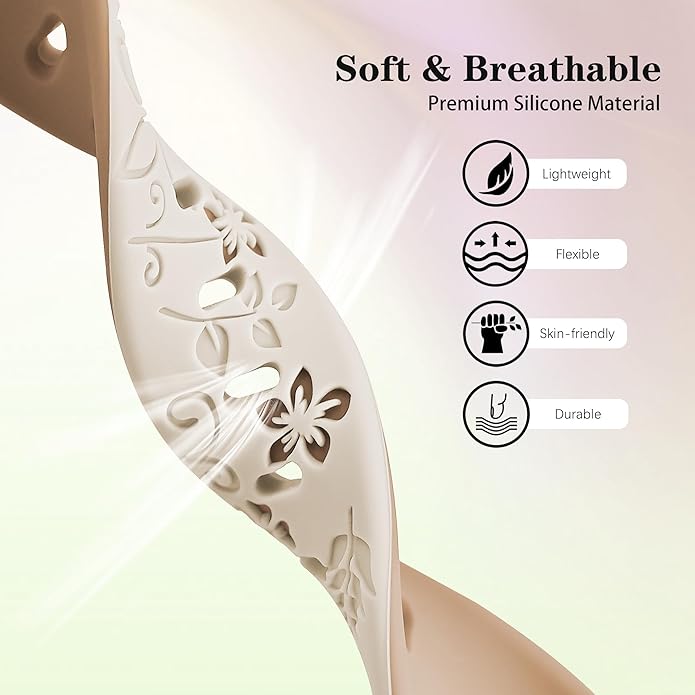Laband 18mm Floral Engraved Band Compatible With Garmin Venu 3S 41mm/Venu 2S/Vivoactive 4S/Vivomove 3S/Venu 4 41mm/Forerunner 255S/Forerunner 265S,Soft Slim Silicone Cute Embossed Flower Strap for Men
