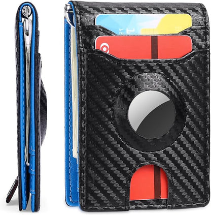 Wallets for Men Slim Leather Money Clip Mens - RFID Blocking Front Pocket Bifold Wallet Credit Card Holde