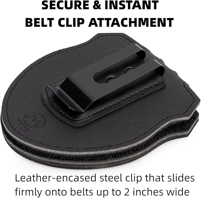 TYTX Police Badge Holder (Badge Not Included) 3.1" with Belt Clip Universal Round Neck Stainless Steel Chain and Concealed Photo Pocket