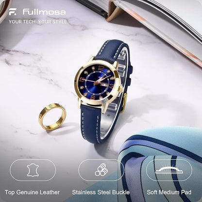 Fullmosa Watch Band, Quick Release Leather Watch Strap for Men Women, Replacement Bands Width 12mm 14mm 16mm 18mm 19mm 20mm 21mm 22mm 24mm
