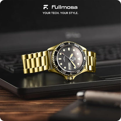 Fullmosa 20mm Stainless Steel Watch Band, Quick Release Metal Replacement Strap with Removable Links, Includes Spring Bars & Link Removal Tool for Men Women (Golden)