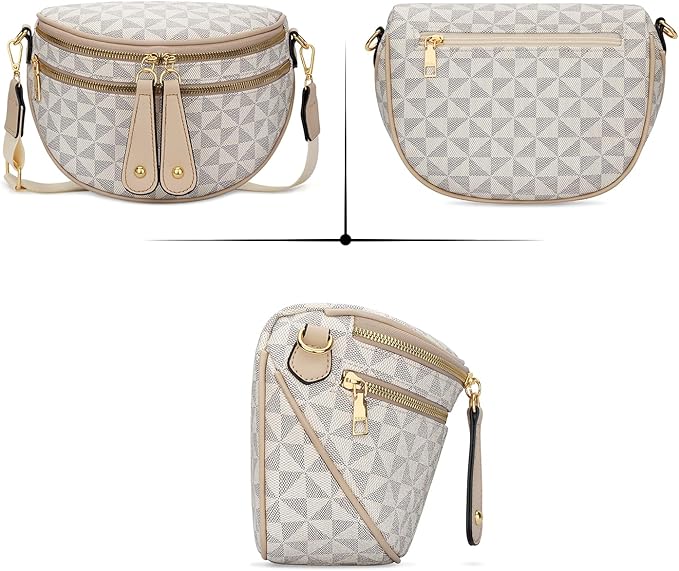 KKXIU Crossbody Sling Bag for Women Trendy Fanny Pack Vegan Leather Chest Bag | Trendy
