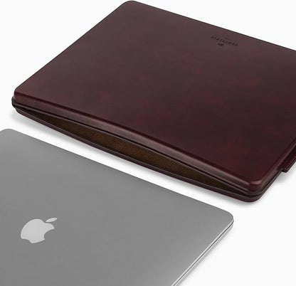 Comfyable 13 Inch Faux Leather Laptop Sleeve Case, Slim Protective Laptop Cover Compatible with MacBook Air M5 2026 & MacBook Pro M2 M1 2022, Berry Brown