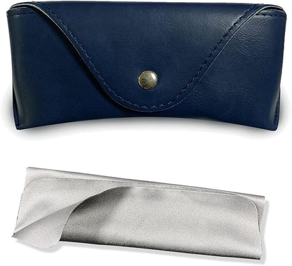 LogHog Portable Leather Glasses Case,Flexible Sunglasses Pouch Slim Case for Women Men Horizontal Eyeglass Case