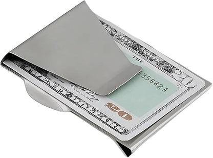 Stainless Steel Slim Clip Double Sided Wallet Money Clip,Credit Card Name Card Holder
