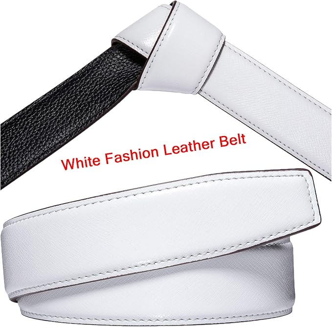 Dubulle Designer Mens Belts, Sliding Automatic Buckle Ratchet Dress Belt TOP Genuine Leather Strap Gifts