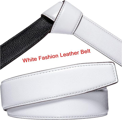 Dubulle Designer Mens Belts, Sliding Automatic Buckle Ratchet Dress Belt TOP Genuine Leather Strap Gifts