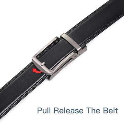 SENDEFN Men's Leather Dress Casual Belt 1 3/8" Automatic Adjustable Click Buckle Belts with Gift Box