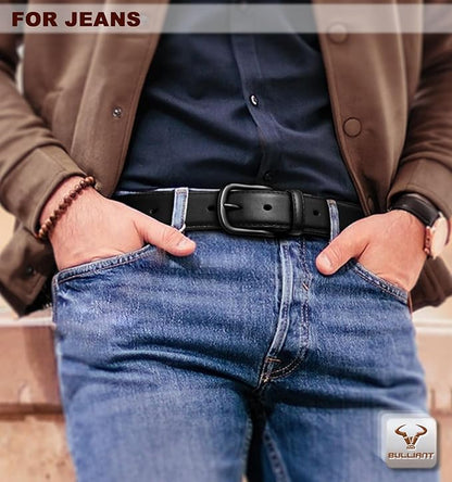 BULLIANT Men Belt Multi Pack,Leather Belt For Gift Men Golf Dress Casual Jean 7Holes 1 3/8"