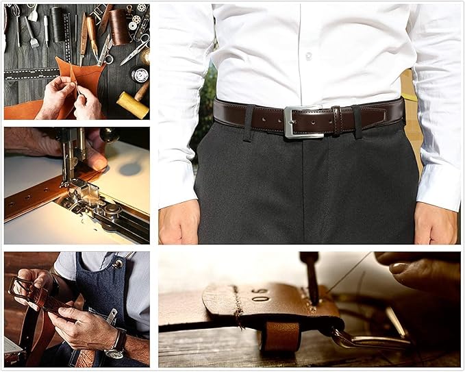 KM Legend Mens Genuine Leather Dress - Classic & Fashion For Work Business And Casual Belt