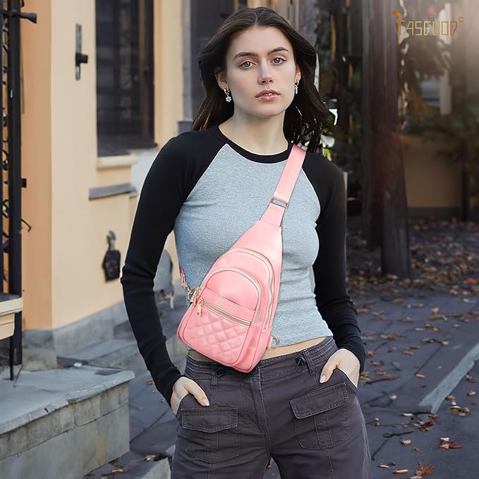Sling Bag for Women Crossbody Leather Fanny Packs Chest Bag Fashion Sling Backpack Travel JASGOOD