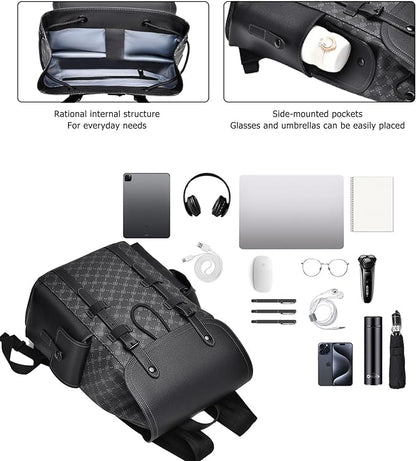 KingTo Laptop Backpack for Men Luxury Anti-Theft Travel Backpack Casual Business Waterproofing Computer Bag (A-Black-1)