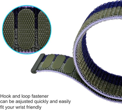 ANNEFIT Nylon Sport Loop Watch Bands, 2 Packs Quick Release Adjustable Strap 16mm 18mm 19mm 20mm 21mm 22mm 24mm
