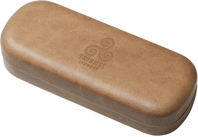 Rounded Rectangle Glasses Case – Hard Shell PU Leather Eyewear Case with Soft Lining & Magnetic Closure