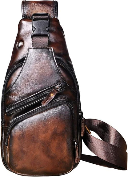 Le'aokuu Men Fashion Casual Tea Designer Travel Hiking Crossbody Chest Sling Bag Rig One Shoulder Strap Bag Men Leather 8015 | Fashion, Casual, Tea, Designer, Travel, Hiking