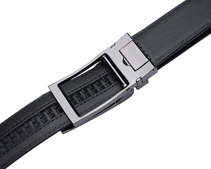 HIMI Men's Comfort Genuine Leather Ratchet Dress Belt with Automatic Click Buckle