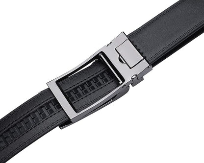 HIMI Men's Comfort Genuine Leather Ratchet Dress Belt with Automatic Click Buckle