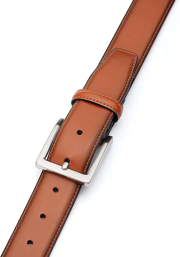 MILORDE Men's Genuine Leather Dress Belt, Handmade, 100% Cow Leather, Fashion & Classic Designs for Work Business and Casual