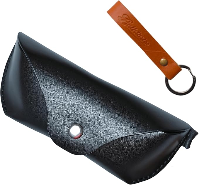 Leather Eyeglasses Case,Flexible Sunglasses Pouch Slim Case for Women Men Horizontal Eyeglass Case