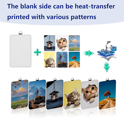 20 Pack Sublimation ID Badge Holder, Blank PU Leather ID Badge Bulk, Heat Transfer Print Vertical Leather ID Card Holder Name Tags for Office Employee, Coach, Student, Doctor (20 Pack-Badge Holder)
