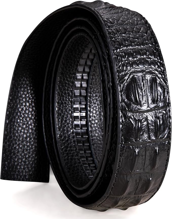 Dubulle Designer Mens Belts, Sliding Automatic Buckle Ratchet Dress Belt TOP Genuine Leather Strap Gifts