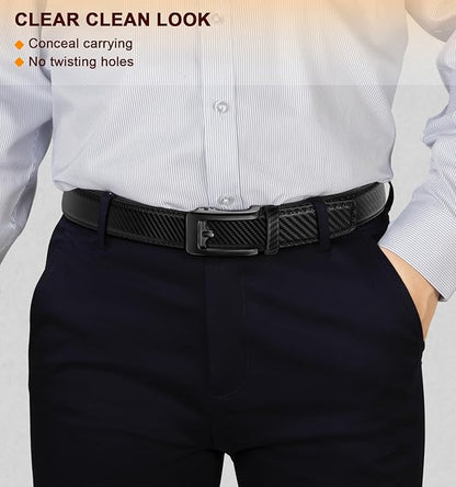 BULLIANT Men's Ratchet Belt Nontrimmable-Click Belt Adjustable for Men Gift Lightweight 1 3/8"