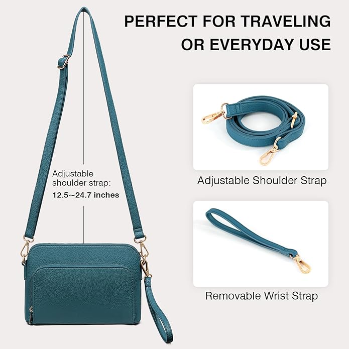 Marvolia Crossbody Bag for Women - PU Leather Shoulder Bag Trendy Small Crossbody Purse Bag for Travel Work Party