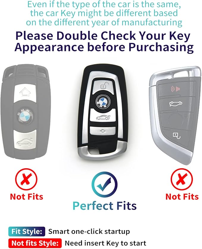 Creativity Suitable For BMW key fob cover. Advanced soft TPU key box is compatible with X1 X3 X4 X5 X6 1 2 4 5 6 7 M3 M5 M6 GT3 GT5 G30 F10 F15 F16 F20 key (Type A Blue Key Case + key chain set)