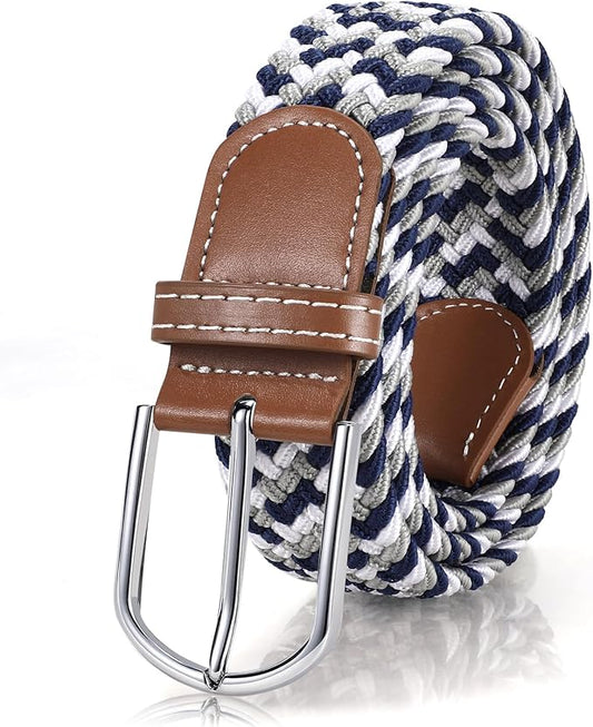 XZQTIVE Braided Belt Stretch Belt for Men and Women Multicolored Woven Golf Belt Elastic Jean Belts