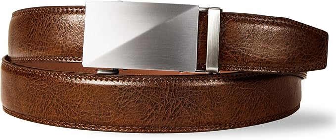VATAN Men's Belt Leather Ratchet Belt for Men Dress Casual Every Day with Adjustable Buckle, Trim to Fit