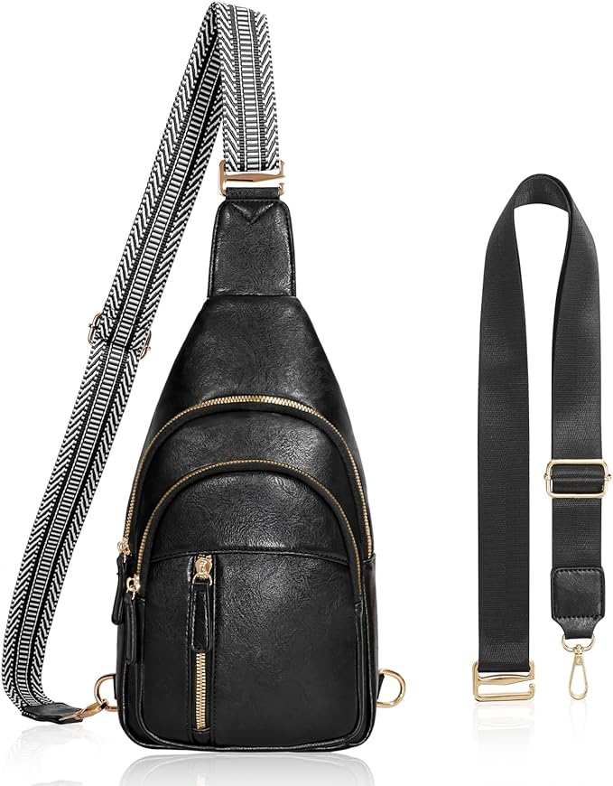 SUOSDEY Sling Bags for Women - Crossbody Leather Sling Backpack Chest Shoulder Bags for Casual Traveling Hiking Cycling