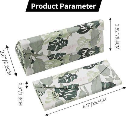 Foldable Glasses Case, Magnetic PU Leahter Sunglasses Case, Cute Hard Shell Folding Eyeglass Cases for Women Kids