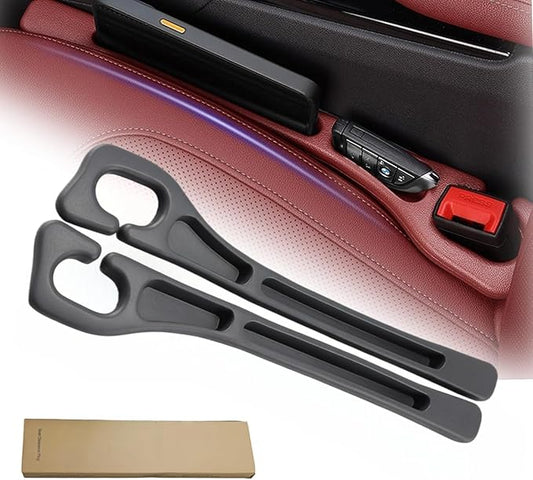 2-Pack Car Seat Gap Filler Organizer, No Drop Seat Guard, Universal Car Seat Gap Filler, Silicone Gap Filler Prevents Phone, Keys & Wallet from Falling, Universal Fit for Car, SUV, Truck