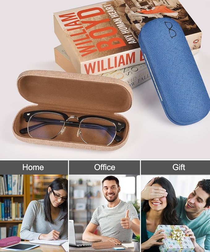 RayLove 3-Pack Hard Shell Eyeglasses Case Large Reading Glasses Hard Case