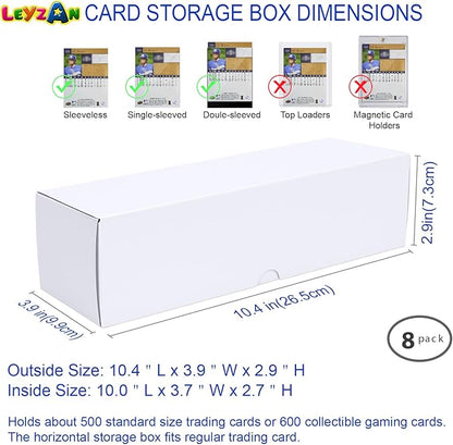 Trading-Card Storage Box, 8-Pack • 600 Count Corrugated Cardboard Storage with dividers & labels for TCG/Magic/Mtg storage and Collection, 10.4 INCH Horizontal
