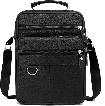 Leather Messenger Bag for Men Large Business Travel Briefcase Crossbody Handbag Man Purse Sling Shoulder Bag