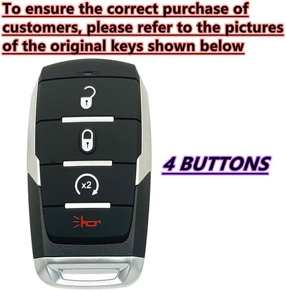 Key Protective Shell for RAM Key Fob Cover with Keychain Fit for RAM 1500 2500 3500 Smart Key Case Accessories (4-Button-Pink-Gold)
