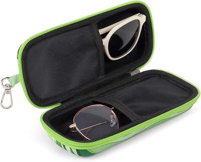 Double Eyeglasses Case Hard Shell Dual Sunglasses Organizer with Zipper Closure Travel Eyewear Storage for Vehicle