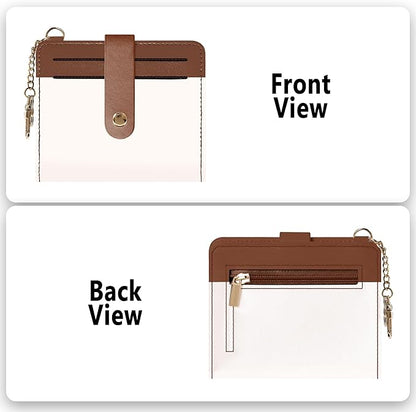 Airkit Small Wallets Woman RFID Blocking Leather Credit Card Holder - with ID Window - Card Wallets for Women - with Zipper Coin Purse - Keychain Wallet