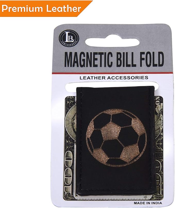 LB LEATHERBOSS Men's New Leather Strong Magnetic Money Clip